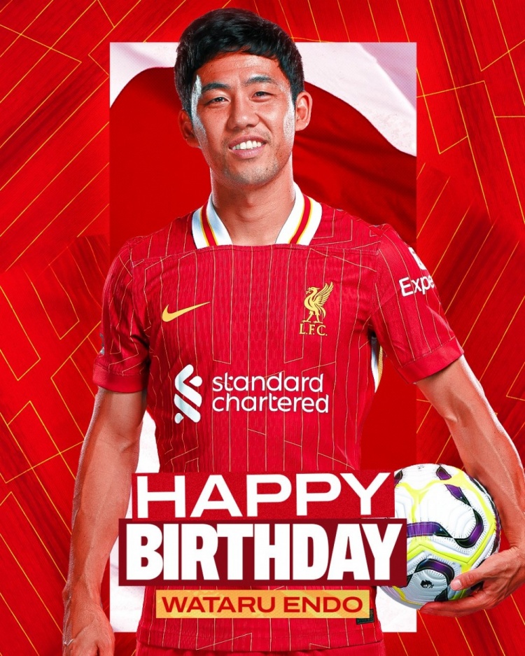  利物浦祝遠藤航32歲生日快樂，球員加盟紅軍至今出戰(zhàn)62場比賽