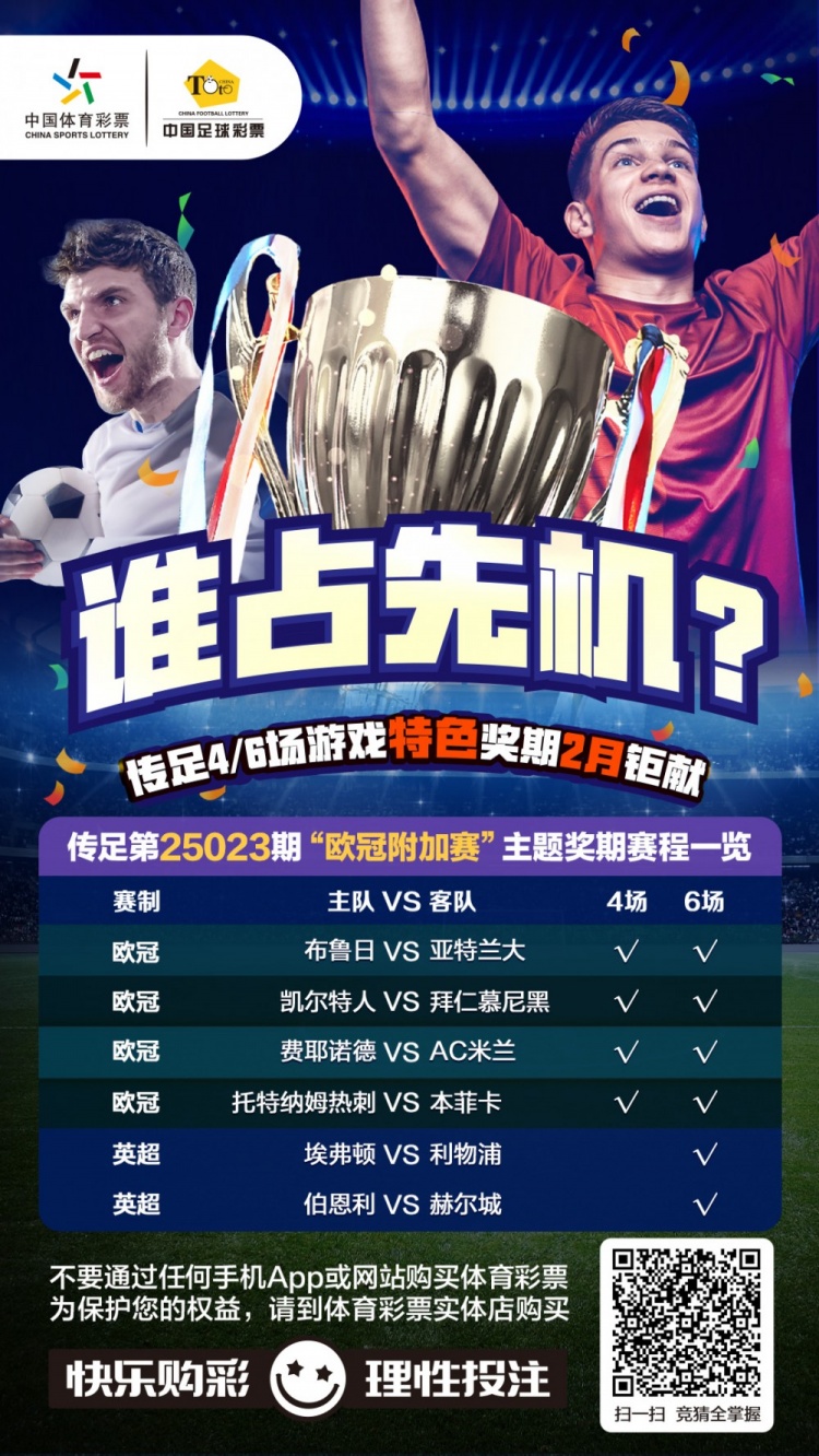  誰占先機(jī)？！傳足特色獎(jiǎng)期第25023期聚焦歐冠附加賽