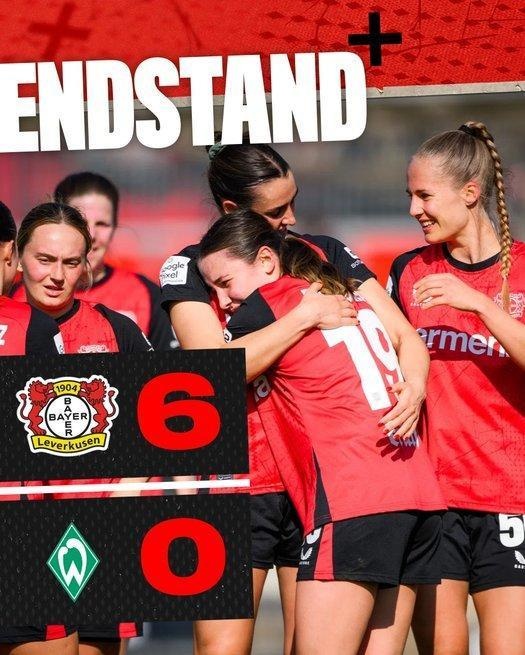  勒沃庫森女足6-0云達(dá)不來梅女足，沈夢露首發(fā)出場59分鐘