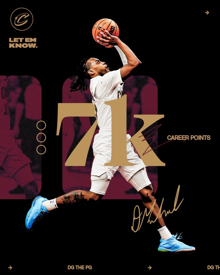  未來可期！加蘭騎士生涯得分達(dá)到7000分 隊(duì)史第11位！