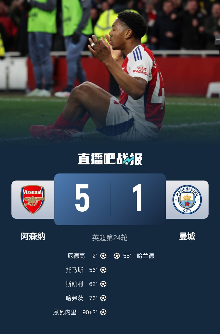  硬氣槍手無(wú)畏強(qiáng)敵！阿森納本賽季5-1碾壓曼城，3-0完勝皇馬